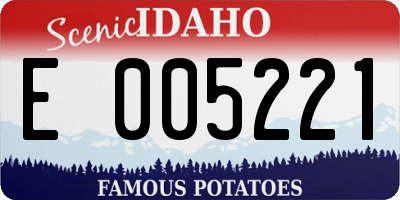 ID license plate E005221