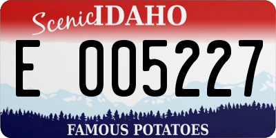 ID license plate E005227