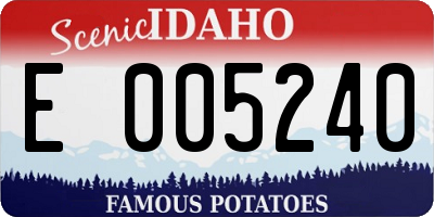 ID license plate E005240