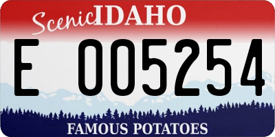 ID license plate E005254