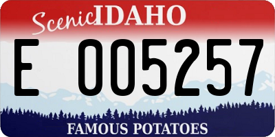 ID license plate E005257