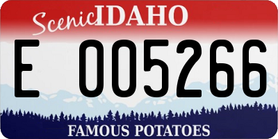 ID license plate E005266