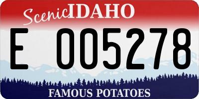 ID license plate E005278