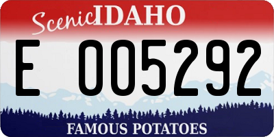 ID license plate E005292