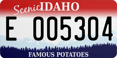 ID license plate E005304