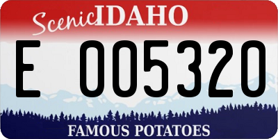 ID license plate E005320