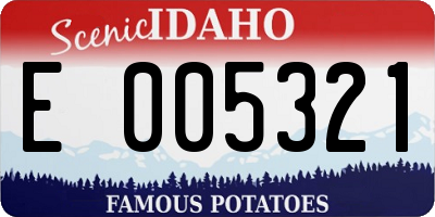 ID license plate E005321