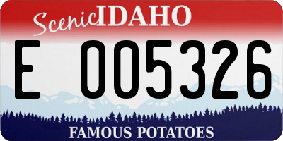 ID license plate E005326