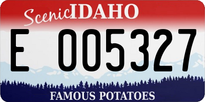 ID license plate E005327