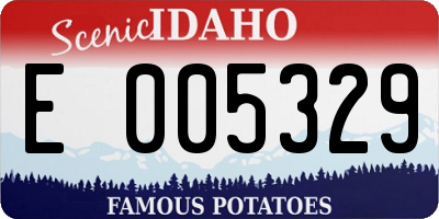 ID license plate E005329