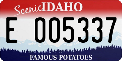 ID license plate E005337