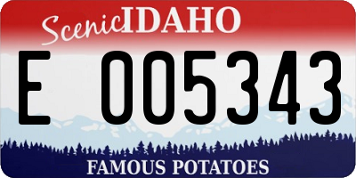 ID license plate E005343