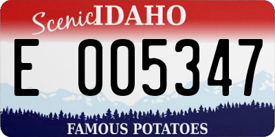 ID license plate E005347