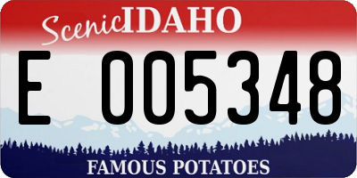 ID license plate E005348