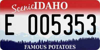 ID license plate E005353