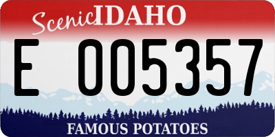 ID license plate E005357