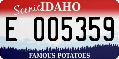 ID license plate E005359