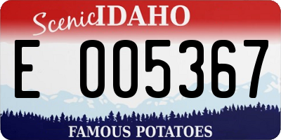 ID license plate E005367