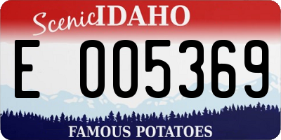 ID license plate E005369