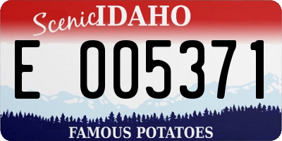 ID license plate E005371