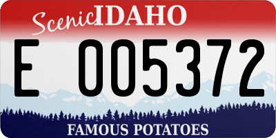 ID license plate E005372