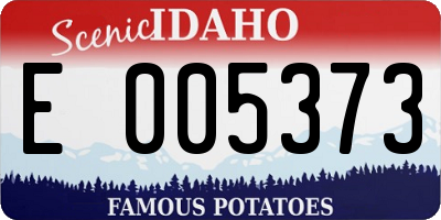ID license plate E005373