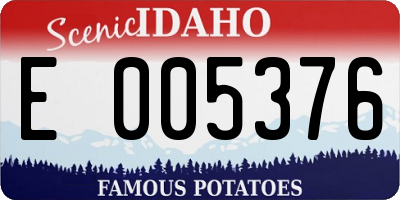 ID license plate E005376