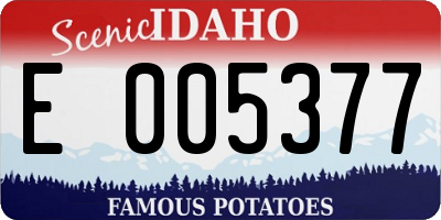 ID license plate E005377