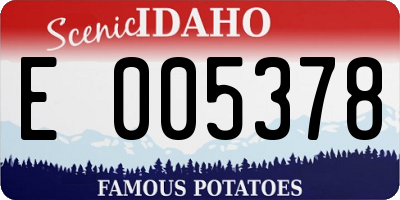 ID license plate E005378