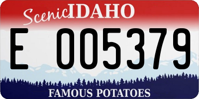 ID license plate E005379