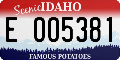 ID license plate E005381
