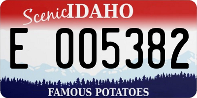 ID license plate E005382