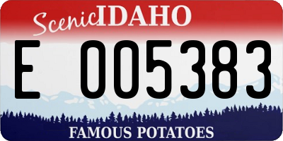 ID license plate E005383