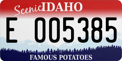 ID license plate E005385