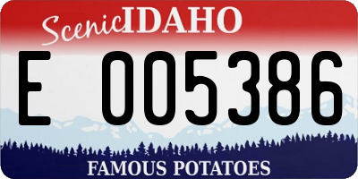 ID license plate E005386