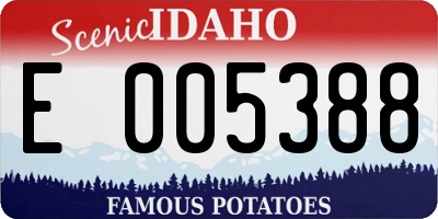 ID license plate E005388