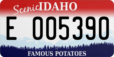 ID license plate E005390