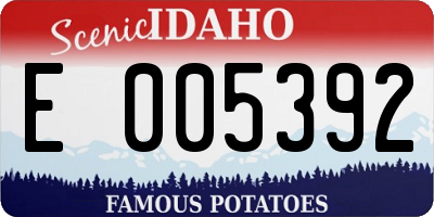 ID license plate E005392