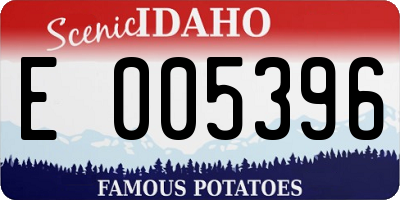 ID license plate E005396