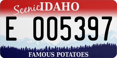 ID license plate E005397