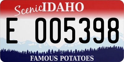 ID license plate E005398