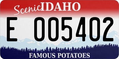 ID license plate E005402