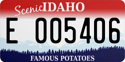 ID license plate E005406