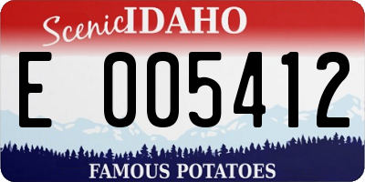 ID license plate E005412