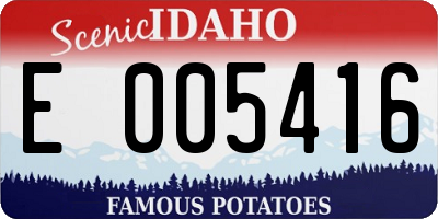 ID license plate E005416