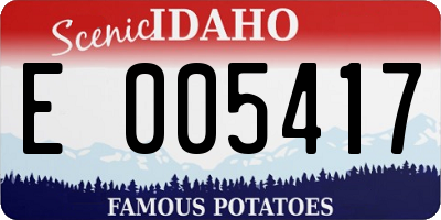 ID license plate E005417