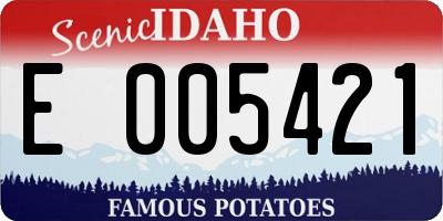 ID license plate E005421