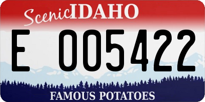 ID license plate E005422