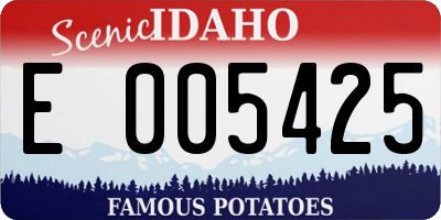 ID license plate E005425