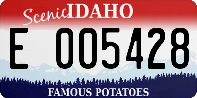 ID license plate E005428